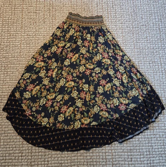 FARM RIO × ANTHRO L Yolanda Maxi Floral Mixed Print Skirt - Picture 4 of 6